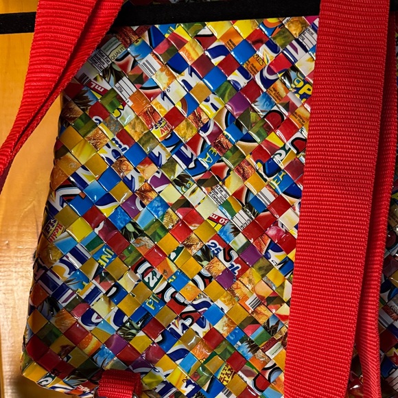 Colorful Woven Candy Wrapper Backpack